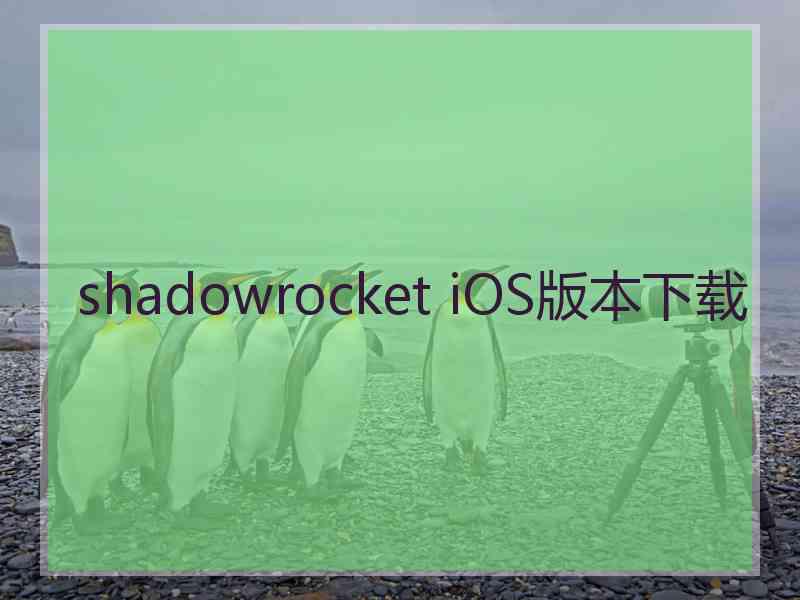 shadowrocket iOS版本下载