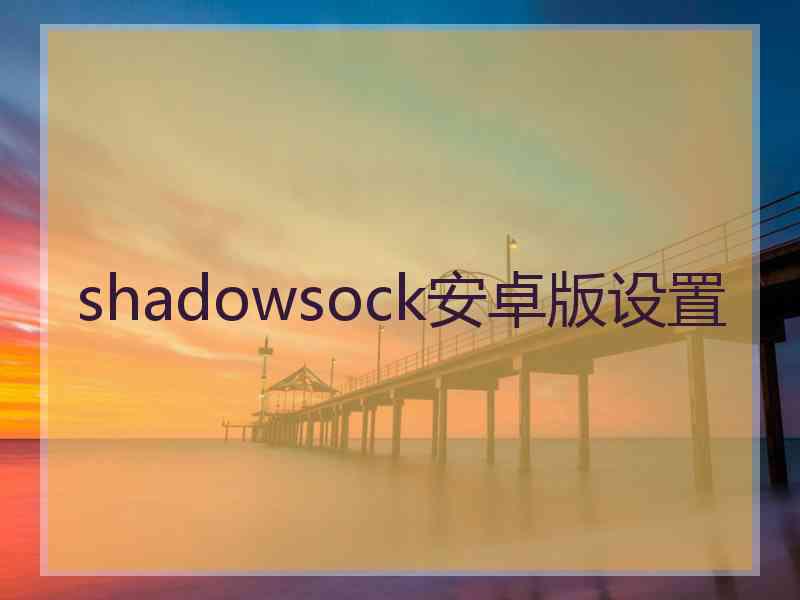 shadowsock安卓版设置