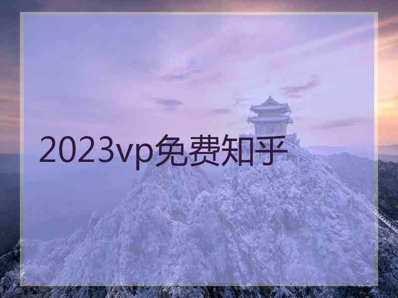 2023vp免费知乎