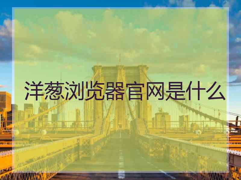 洋葱浏览器官网是什么