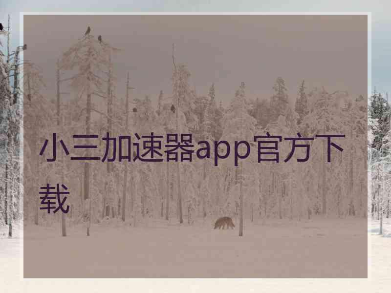 小三加速器app官方下载
