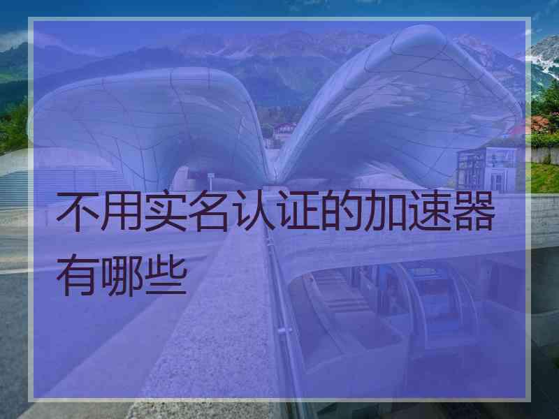 不用实名认证的加速器有哪些
