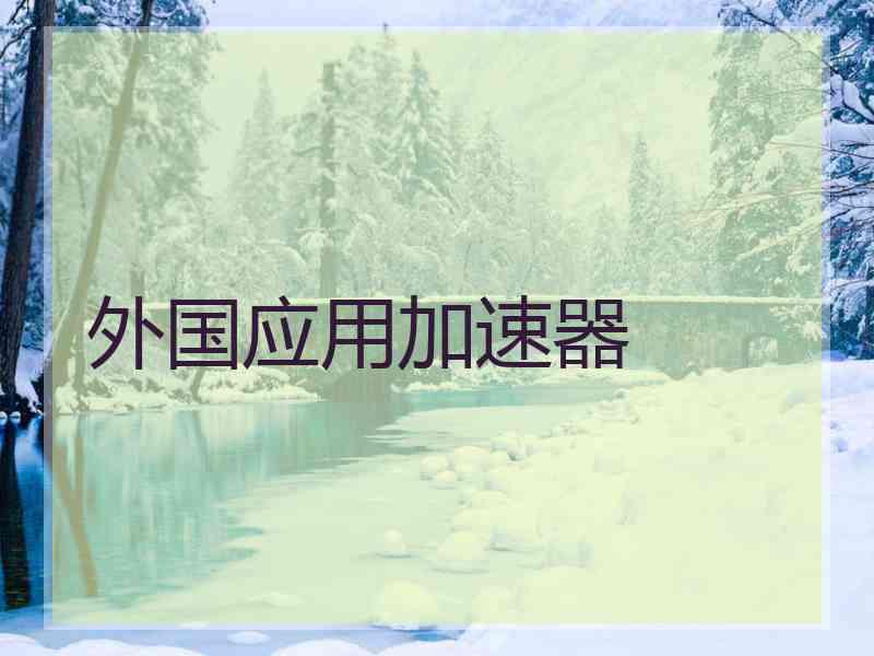 外国应用加速器