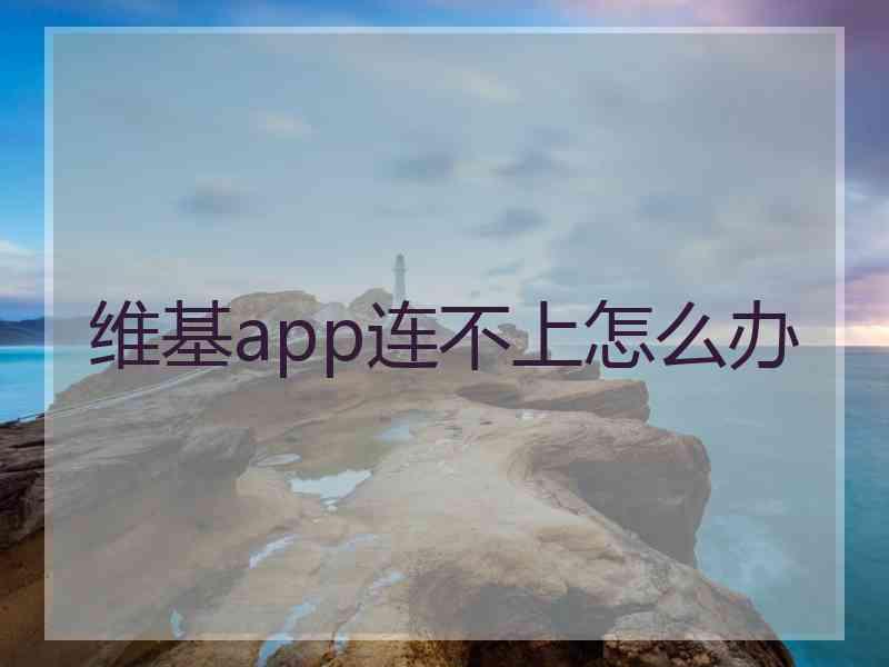 维基app连不上怎么办