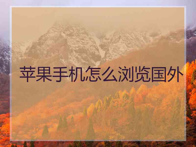 苹果手机怎么浏览国外