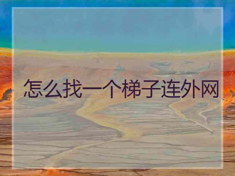 怎么找一个梯子连外网