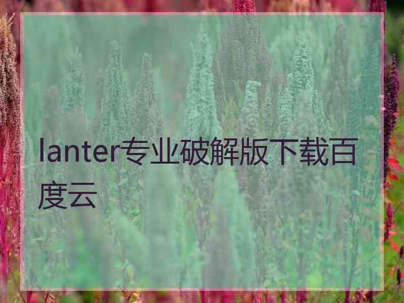 lanter专业破解版下载百度云