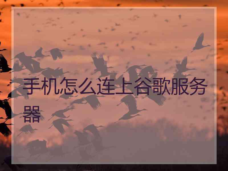 手机怎么连上谷歌服务器
