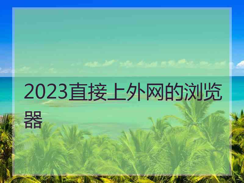 2023直接上外网的浏览器