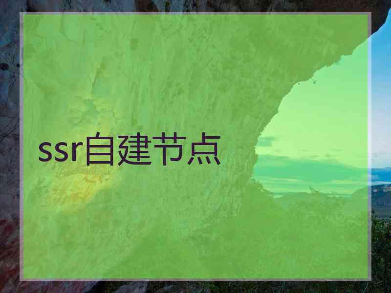 ssr自建节点
