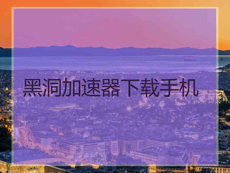黑洞加速器下载手机