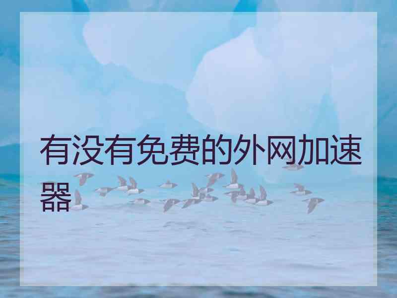 有没有免费的外网加速器