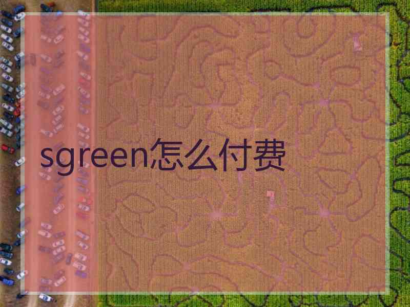 sgreen怎么付费