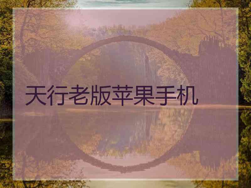 天行老版苹果手机