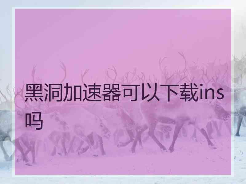 黑洞加速器可以下载ins吗