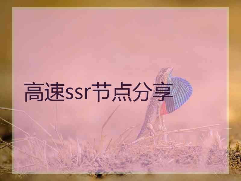 高速ssr节点分享
