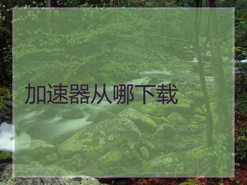 加速器从哪下载