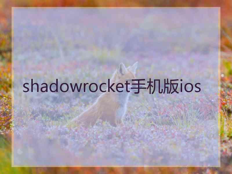 shadowrocket手机版ios