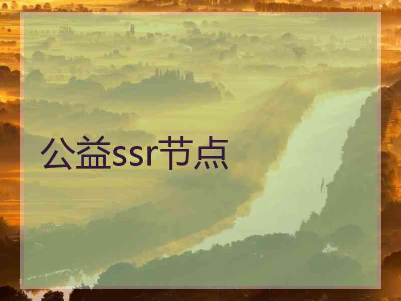 公益ssr节点