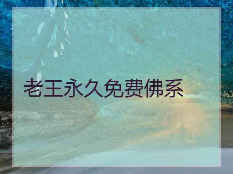 老王永久免费佛系