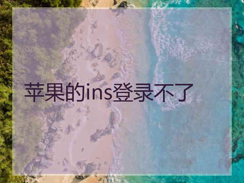 苹果的ins登录不了