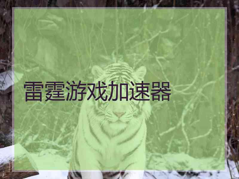 雷霆游戏加速器