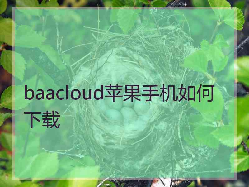 baacloud苹果手机如何下载
