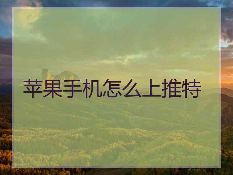 苹果手机怎么上推特
