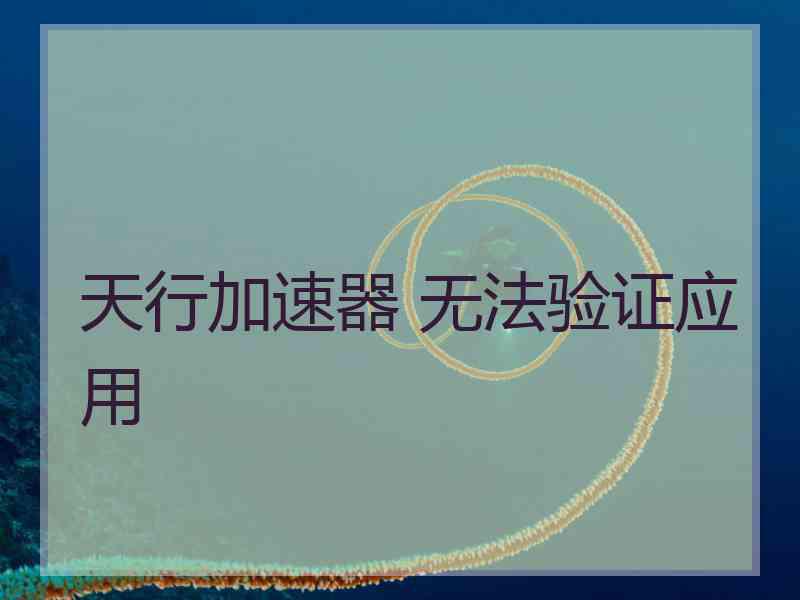 天行加速器 无法验证应用