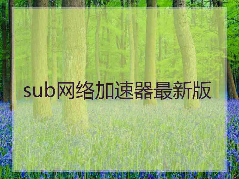 sub网络加速器最新版