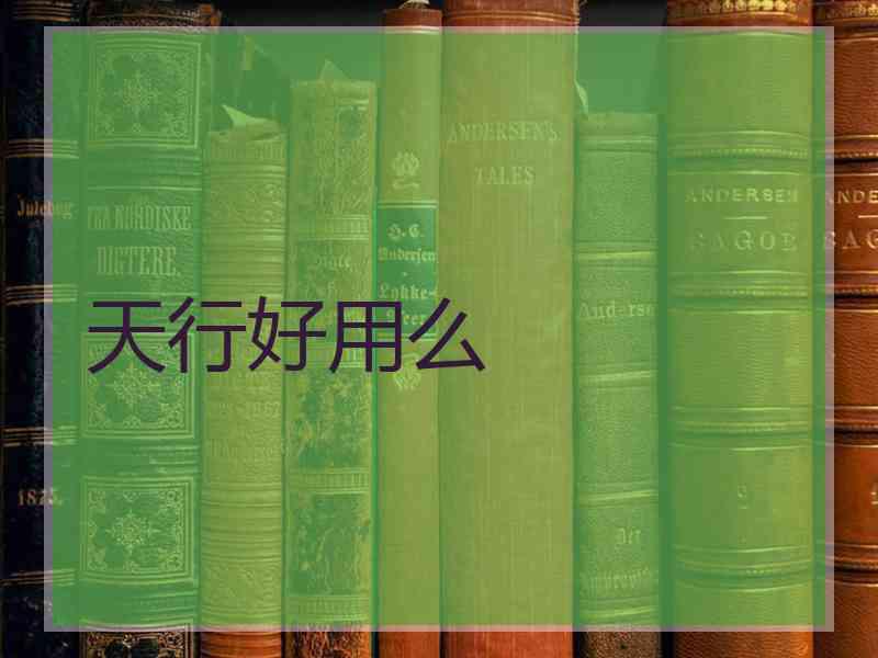 天行好用么