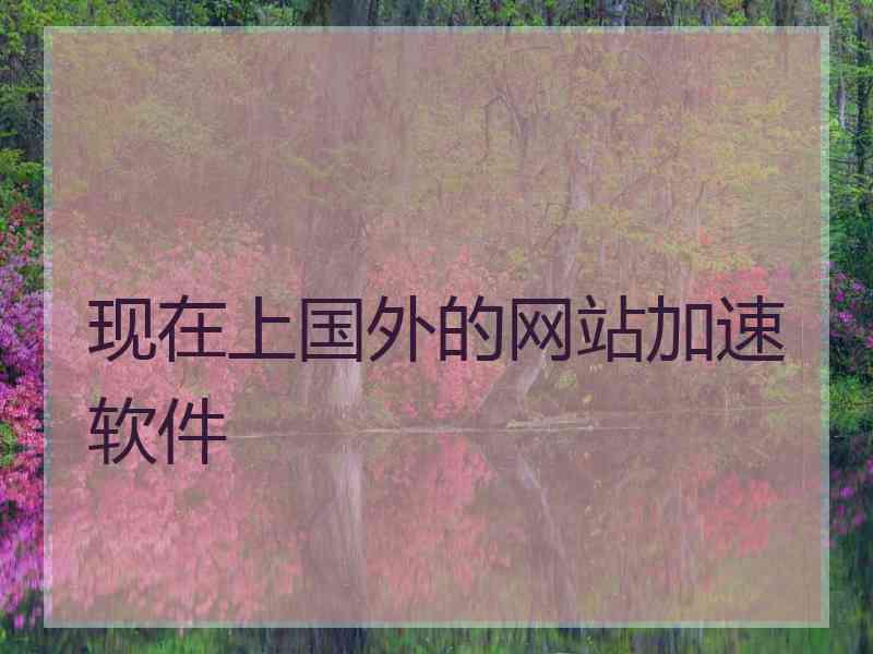 现在上国外的网站加速软件