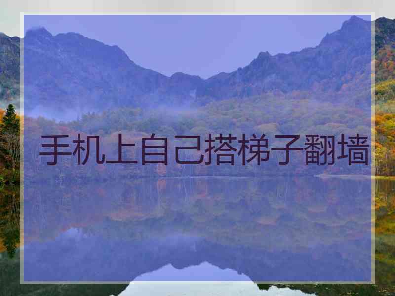 手机上自己搭梯子翻墙
