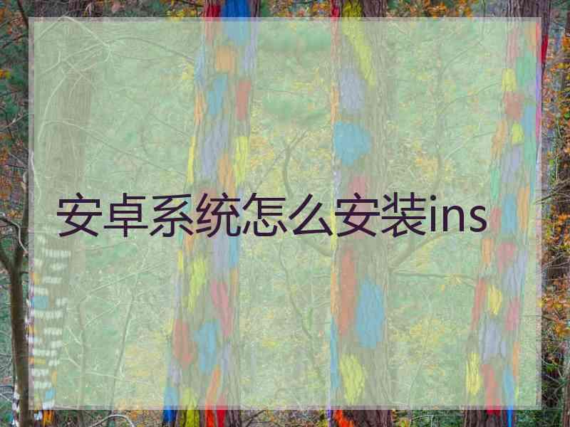安卓系统怎么安装ins