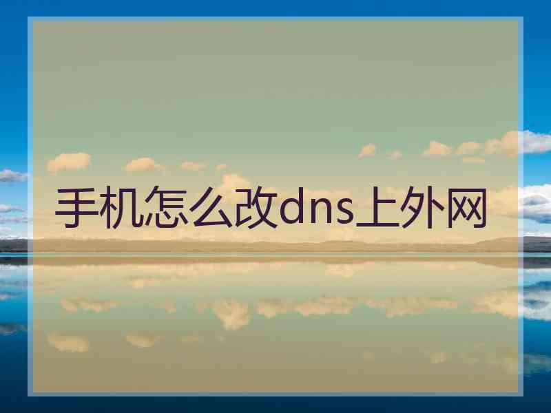 手机怎么改dns上外网