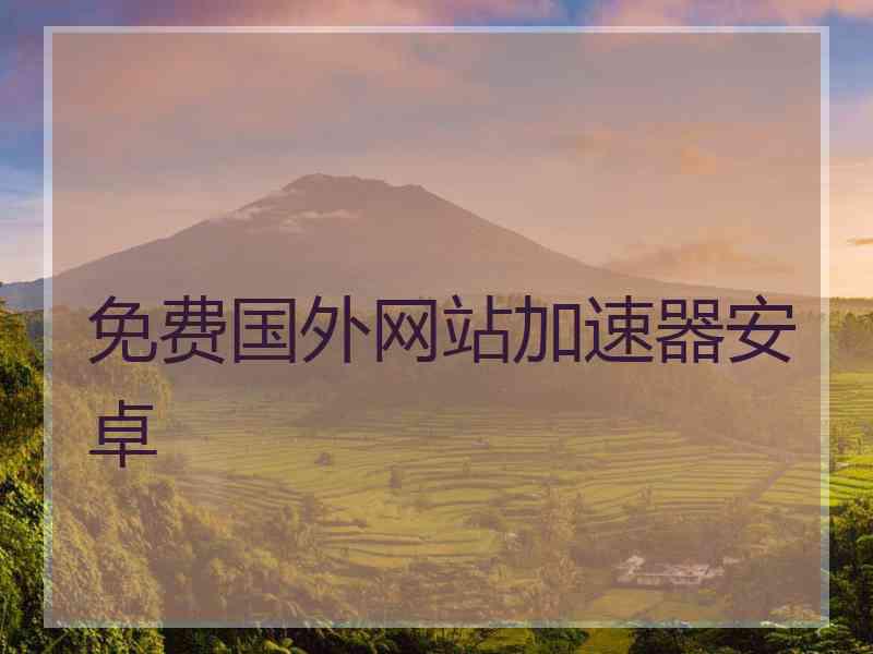 免费国外网站加速器安卓