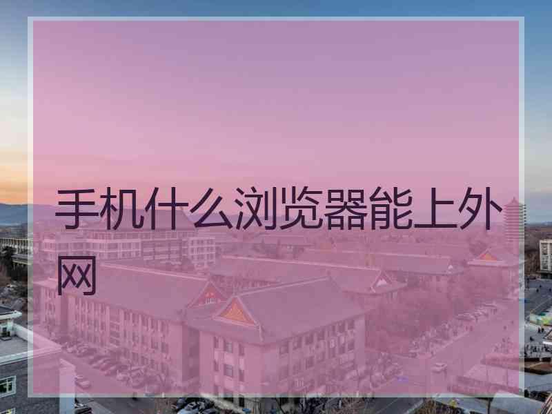 手机什么浏览器能上外网