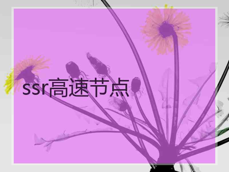 ssr高速节点