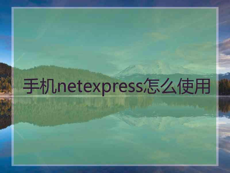 手机netexpress怎么使用