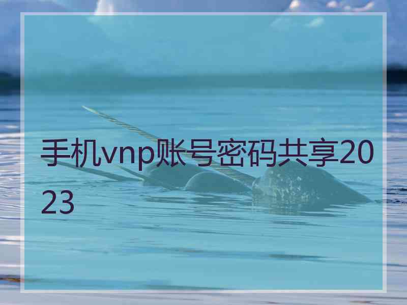 手机vnp账号密码共享2023