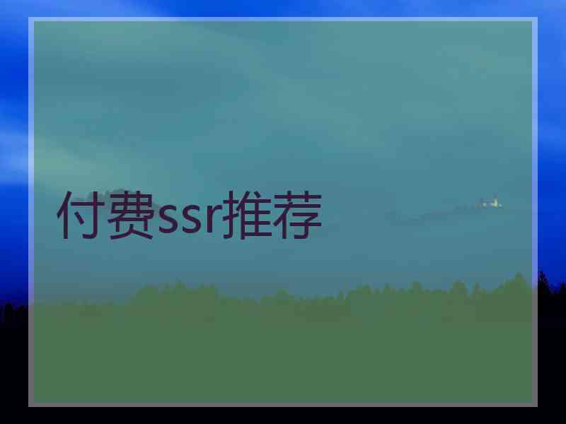 付费ssr推荐