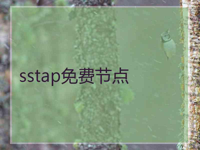 sstap免费节点
