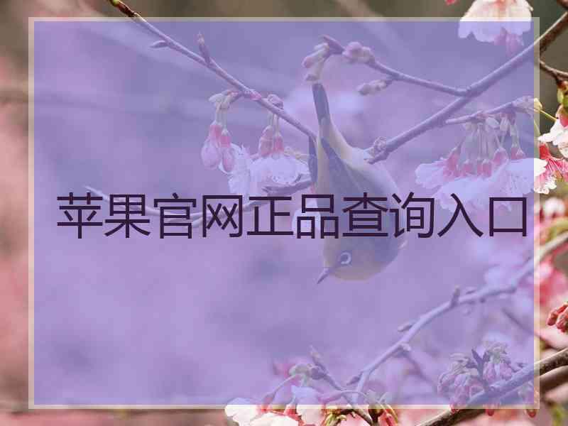 苹果官网正品查询入口