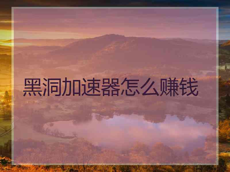 黑洞加速器怎么赚钱