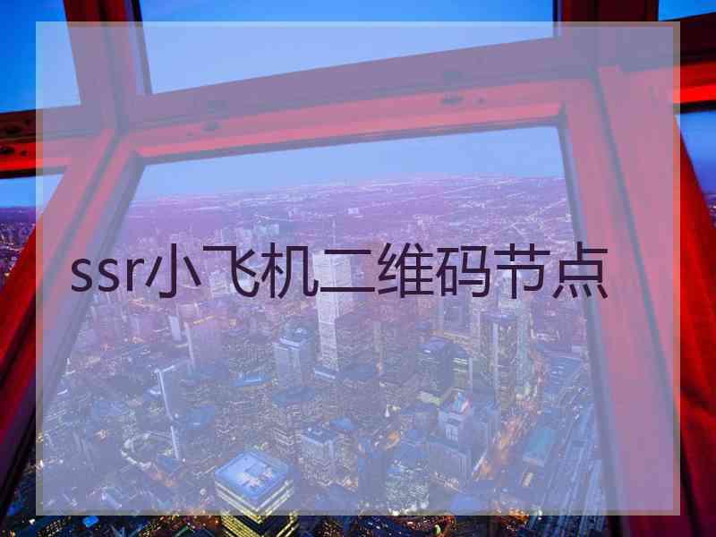 ssr小飞机二维码节点