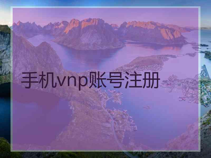 手机vnp账号注册