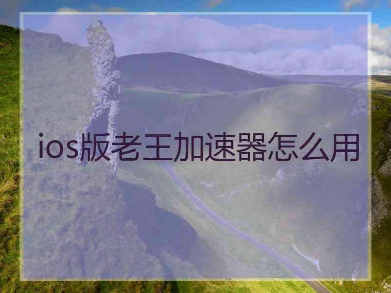 ios版老王加速器怎么用
