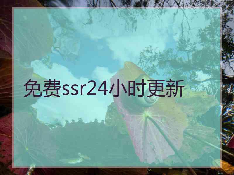 免费ssr24小时更新