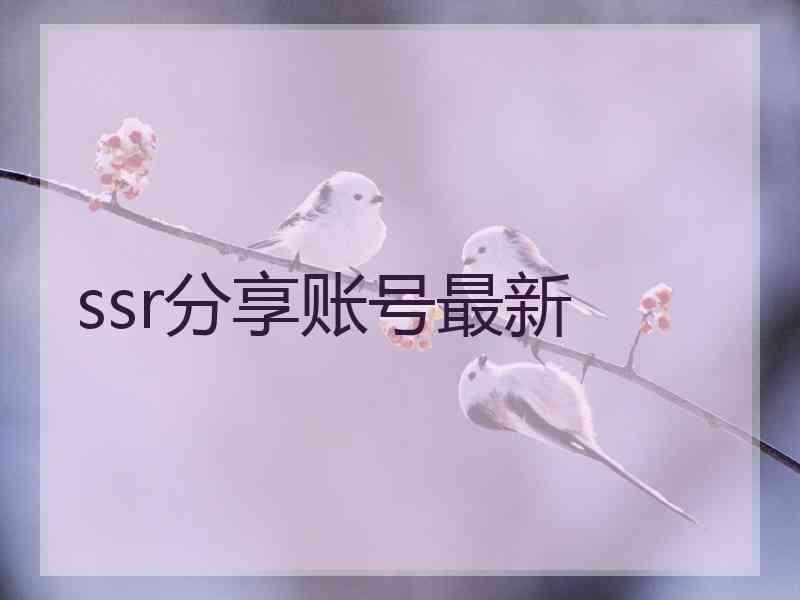 ssr分享账号最新