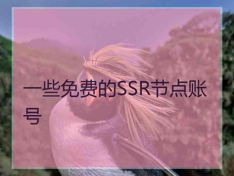 一些免费的SSR节点账号